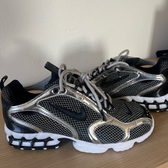 Nike x Stussy Metallic Black Mesh Sneakers